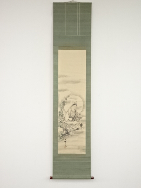 JAPANESE HANGING SCROLL / HAND PAINTED / BYAKUE KANNON